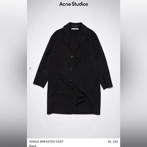 ACNE STUDIOS SINGLE BREASTED COAT